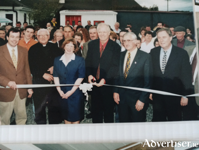 Charlie and Bridie Finneran (owners), are pictured with Brendan Shine, who performed the official opening of Derryglad Folk and Heritage Museum in June 1998
