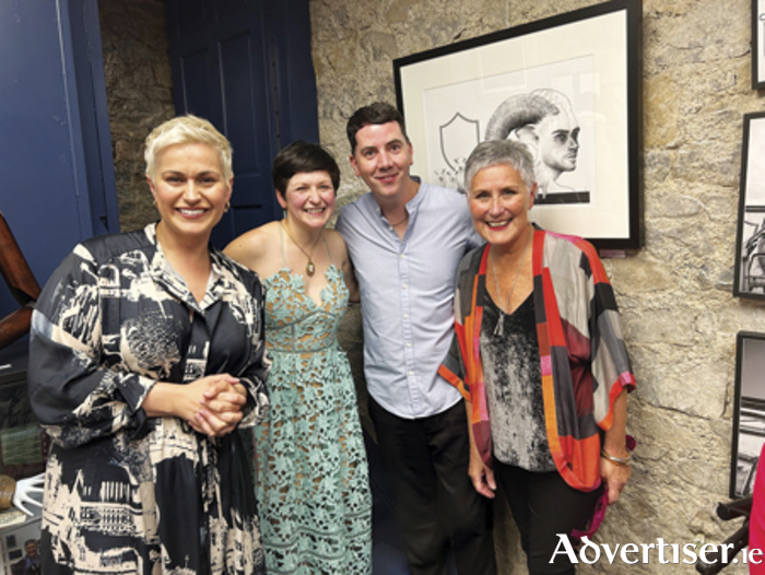 Midlands-North-West MEP Maria Walsh is pictured with Una Burke, Joe Caslin and Rita Oates at the opening of Anam Gallery
