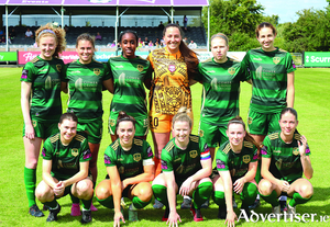 Galway United: Back row, left to right, Therese Kinnevey, Jenna Slattery, Eve Dossen, Jessica Berlin, Jamie Erickson,  Isabella Beletic.
Front row, left to right, Aoife Costello, Gemma McGuinness, Lynsey McKey (C), Aislinn Meaney, Kate Thompson.
