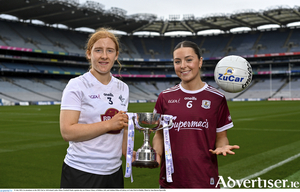 Captains Eimear Glancy of Kildare, left, and Aiobinn Eilian of Galway will be facing each other in Saturday&#039;s All Ireland Minor A Ladies Football Championship final.