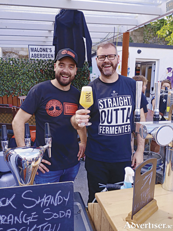 Pictured at the recently hosted Midlands Craft Beer Festival in Moate were David Guilfoyle representing Brehon Brewhouse and Liam Tutty of Dead Centre Brewing