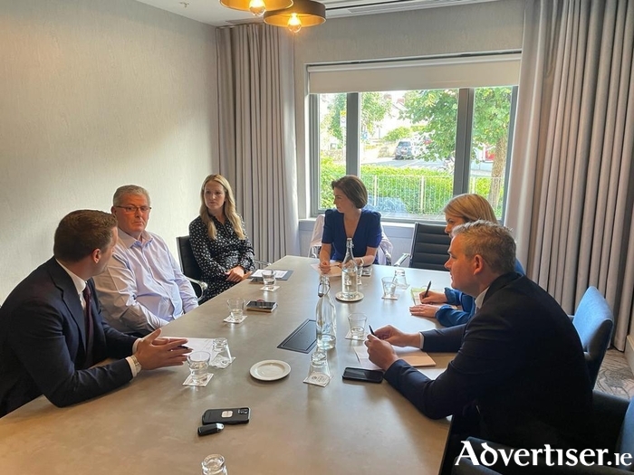 Mayor Hoare and other Galway politicians meeting Justice Minister Helen McEntee this morning.