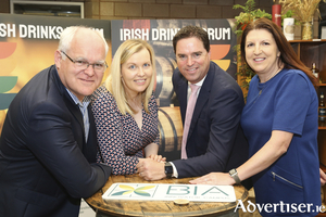 Peter Feeney, chairperson, BIA Innovator Campus, Elaine Donohue, GM, BIA Innovator Campus, Martin Heydon, Minister of State, Dept of Agriculture and Annette Kearney, Dair Nua pictured at the inaugural Irish Drinks Forum 2023 &quot;Irish Spirits Renaissance - Let&rsquo;s Reset&rsquo;, which took place at BIA Innovator Campus, Athenry, Co. Galway.