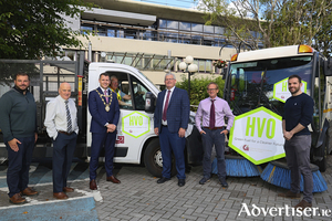 Pictured L to R Liam Goggins, Engineer; Patrick Greene, Director of Services; Mayor of the City of Galway, Cllr Eddie Hoare; Councillor Frank Fahy; Brian Barrett, Director of Services, Damien Redington, Climate Action Coordinator, Galway City Council