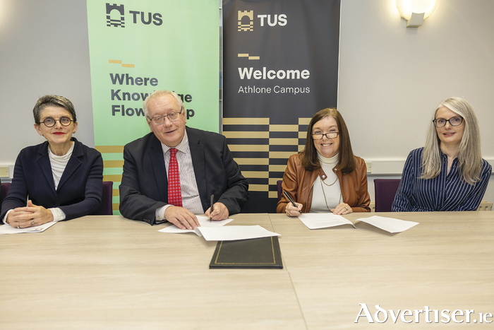 Pictured, l-r,  Frances O Connell, Vice-President Student Education & Experience, Dr Terry Twomey, VP for Academic Affairs & Registrar, TUS, Liz Lavery, chief executive of Longford and Westmeath Education and Training Board, Antonine Healy, director of Further Education and Training, LWETB