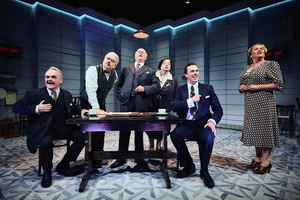 Left to Right: Morgan C Jones, Jonathan White, Mark Lambert, Helen Norton, Ross Gaynor, Janet Moran in THE UNITED STATES VS ULYSSES by Colin Murphy_Photo by Patricio Cassinoni