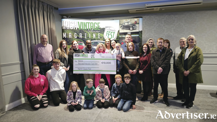 Some of the hardworking team behind Classic Fest at the recent cheque presentation to the NICU Parent Accommodation Fund, held at the Oranmore Lodge Hotel. 
Photo: GK Media