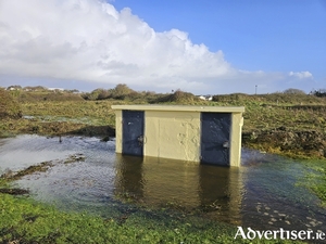 The changing rooms at Ballyloughane after Storm Debi. Photo: M Kelly.