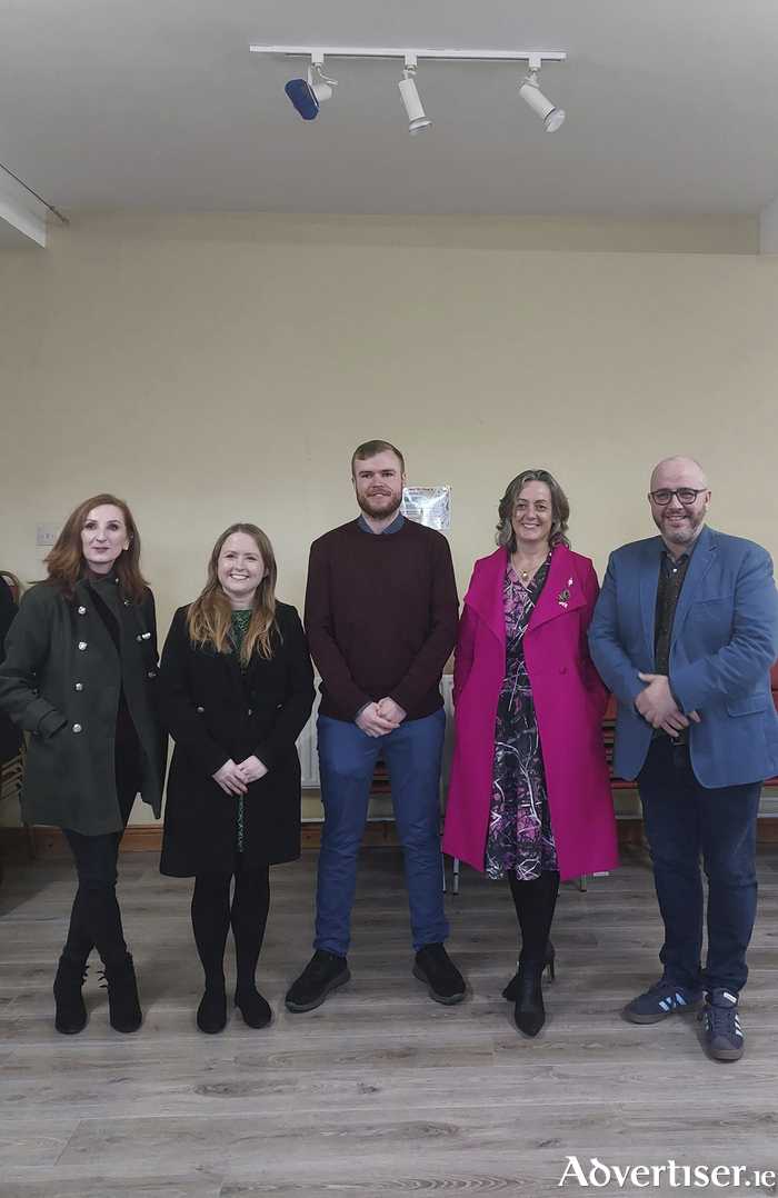 Pictured at the selection convention held in the Temperance Hall, Loughrea are (L-R): Lucina Kelly (Gort-Kinvara LEA),Mairéad Farrell TD, Louis O’Hara (Athenry-Oranmore LEA), Ailish O’Reilly (Loughrea LEA), Chris MacManus MEP