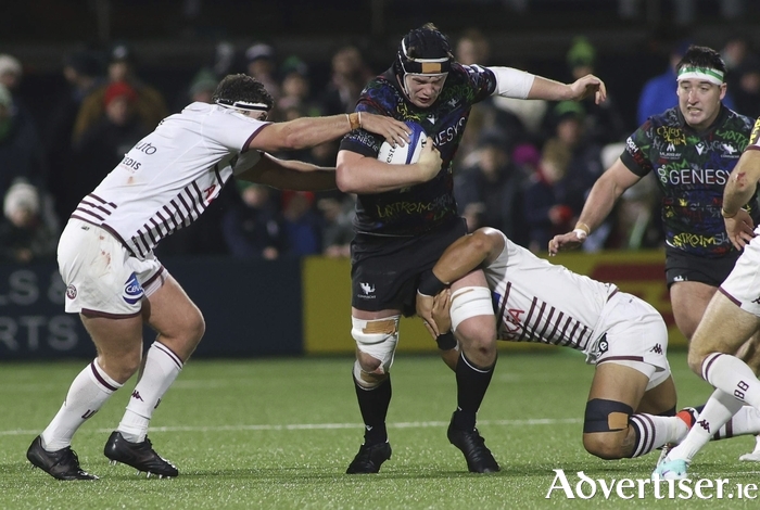 Connacht’s Darragh Murray in action from the Investec Champions Cup Round 1 game against Union Bordeaux-Begles at the Sportsground on Friday night. Photo: Mike Shaughnessy 