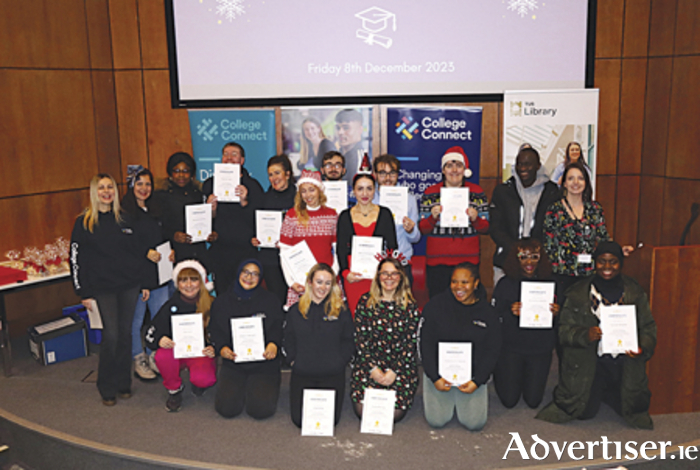 Graduates celebrate the completion of their Changemakers mentoring course at TUS Athlone