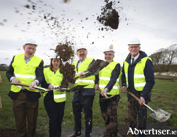 Pictured at the sod turning for Dexcom site in Athenry were Adrian Furey, Dexcom, Rachel Shelly, IDA, Barry Regan, Dexcom, Minister Dara Calleary TD, Minister Simon Coveney TD. 
Photograph by Aengus McMahon