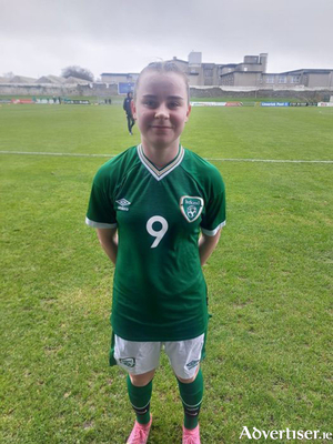 Galway United&#039;s Anna McGough who started and scored for the Republic of Ireland&#039;s U15 schools squad on Sunday in Limerick.