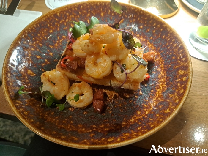 The Chorizo garlic prawns at Palmers Bar & Kitchen. 