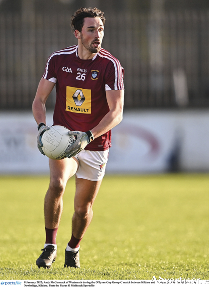 Rosemount club player, Andy McCormack, was to the playing fore during Westmeath’s one point victory over Clare in the Allianz National Football League Division 3 contest in TEG Cusack Park, Mullingar.  Photo by Piaras O’Midheach/Sportsfile
