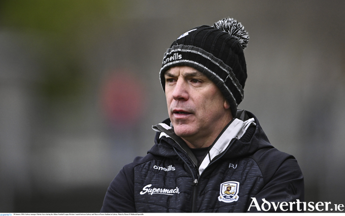 Galway manager Padraic Joyce during the Allianz Football League Division 1 match between Galway and Mayo at Pearse Stadium in Galway. (Sportsfile)