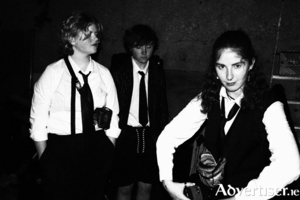 Shark School are Nora Staunton (guitar), Peggy Ford (bass), and drummer Ronan O&#039;Connor Mahony. [Photo - Daragh Silke]