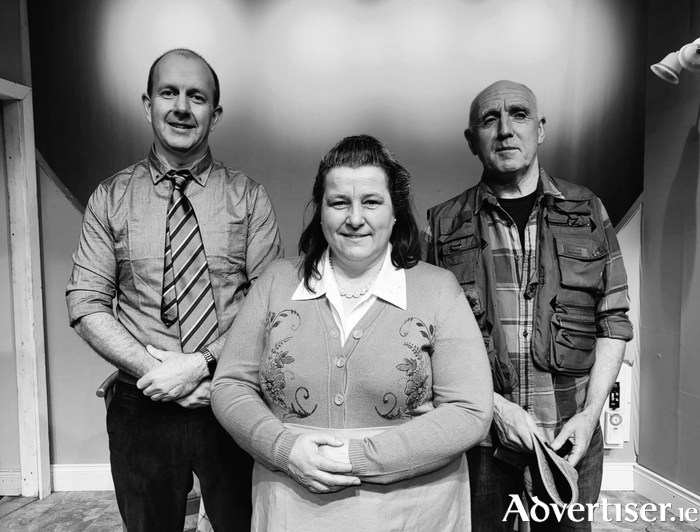 Glenamaddy thespians Declan Keane, Marie Coneran and Paraic Newman.