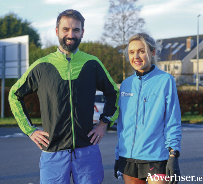 David Cuddy and Kate Kelly are pictured prior to the Athlone Croi na hEireann road race on Sunday.  Photograph by Ashley Cahill Images.