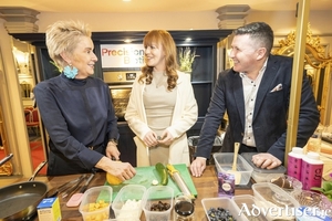 TV chef Eunice Power, Eva Eagleton-Troy, Corofin, Galway; and MC Jonathan at &lsquo;The Gut Instinct,&rsquo; a recent event at the g Hotel Galway, sponsored by PrecisionBiotics and exploring the link between gut and brain health. Photo: Andrew Downes