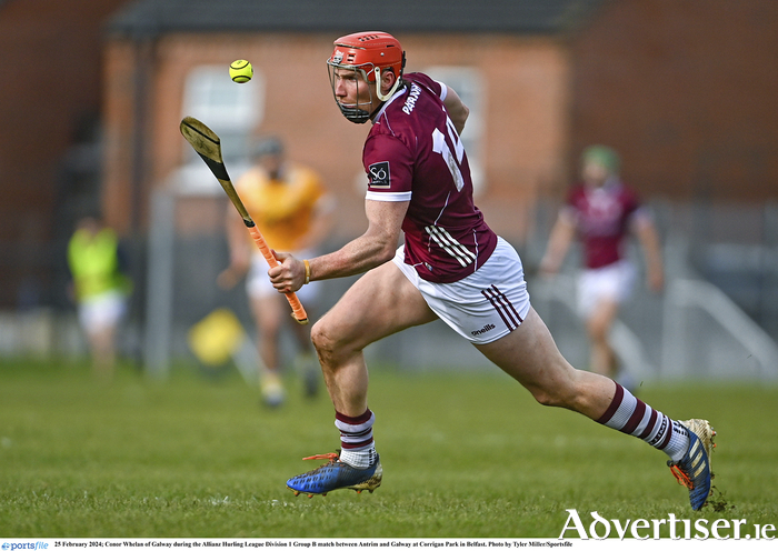 Conor Whelan of Galway during the Allianz Hurling League Division 1 Group B match between Antrim and Galway at Corrigan Park in Belfast. Photo by Tyler Miller/Sportsfile