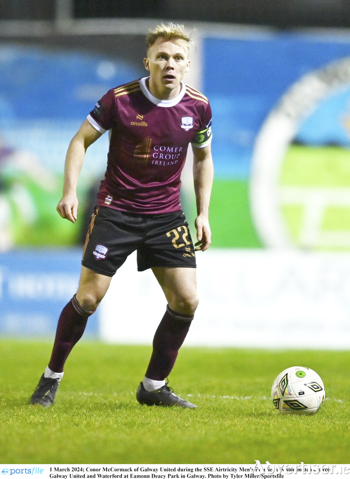 Conor McCormack of Galway United during the SSE Airtricity Men's Premier Division match between Galway United and Waterford at Eamonn Deacy Park in Galway. Photo by Tyler Miller/Sportsfile