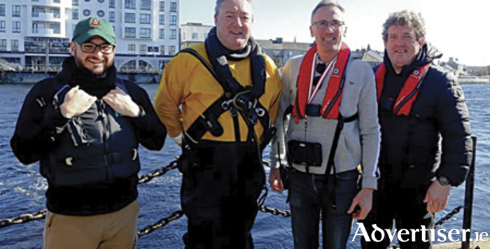 Pictured, l-r, Padraig Hegarty (Athlone Boat Club PRO), Jude Kilmartin (Athlone Subaqua Club), Cllr Aengus O’Rourke and Damien Milton (Athlone River Safety Awareness) 