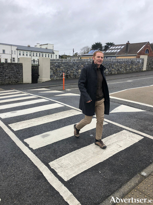 Cllr. Niall Murphy on a pedestrian crossing