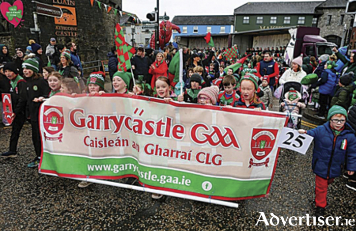 Garrycastle Gaa underage players savour the atmosphere as they participate in the St Patrick’s Day parade which took place in Athlone on Monday