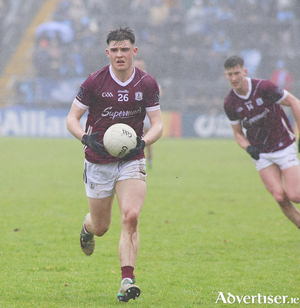 Galway&rsquo;s Cillian &Oacute; Curraoin in action from the Allianz National Football League game against Dublin at Pearse Stadium on Saturday. Photo: Mike Shaughnessy 