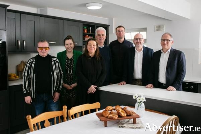 Pictured at the official opening of the newly installed Augusta Graphite kitchen, donated, designed and fitted by Cash & Carry Kitchens, in a Galway Simon Community service in Galway City. L-R (Paul Laverty (Galway Simon) Valerie Foster (Cash & Carry Kitchens), Nicola Byrne (SimonCommunities of Ireland), Fintan Maher (Galway Simon), Peter Stapleton (Galway Simon), Alan Morris (Cash & Carry Kitchens), Wayne Stanley (SimonCommunities of Ireland).