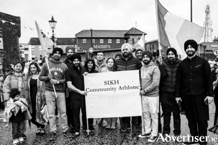 Representatives from the Athlone Sikh community are pictured during their recent participation in the St Patrick's Day parade