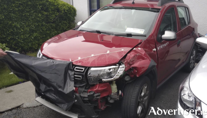 Damage to the latest car that was struck.