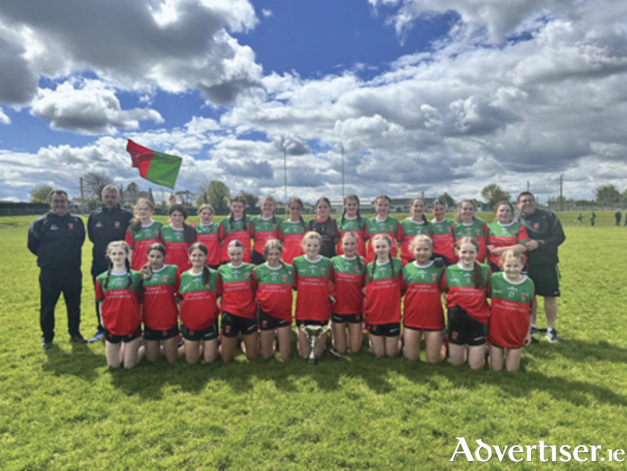 Pictured are the Garrycastle players and management who savoured Westmeath Division 1 LGFA Féile competition success this past weekend