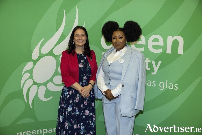 Joyce Mathias pictired with Green Party Minister Catherine Martin.