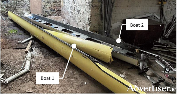 Smashed boats 
recovered from Salmon Weir boom 
in January, 2023  