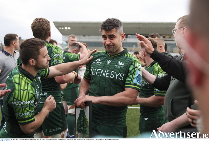 Tiernan O’Halloran of Connacht after the United Rugby Championship match between Connacht and DHL Stormers at The Sportsground in Galway. Photo by Michael P Ryan/Sportsfile