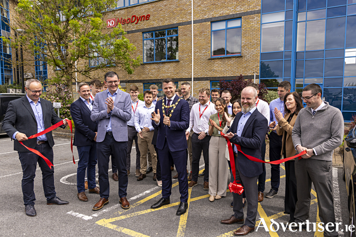 Patrick Landers, Director NeoDyne; Martin Farrell, MD NeoDyne; Cllr Eddie Hoare, Mayor of Galway City; Colin McAuliffe, Senior Manager NeoDyne; Liam Deasy, Senior Manager NeoDyne.

