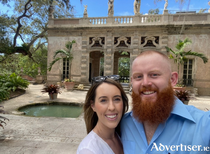 Regina (Mulvey) and Reuben Pepper Hobbs, Carrick on Shannon and Westport, are pictured after they heard that they had won the home while on holidays. 