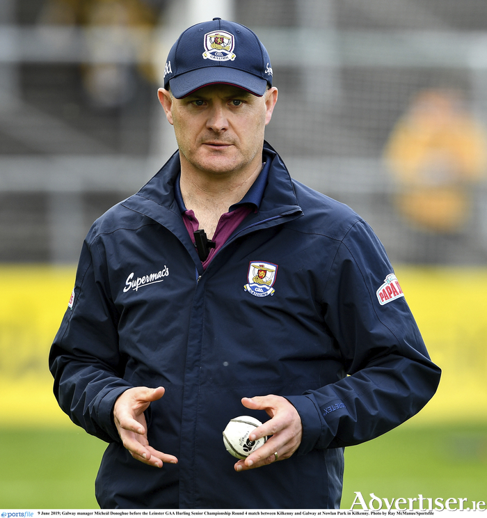 Galway manager Micheál Donoghue before the Leinster GAA Hurling Senior 
Championship Round four match between Kilkenny and Galway at 
Nowlan Park in Kilkenny. 
Photo by Ray McManus/Sportsfile