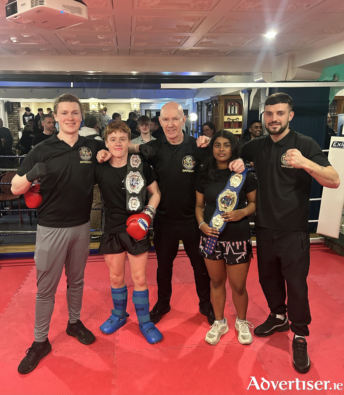 Cian McCormack (referee/Judge)from Kinvara, Colm Perry from Castlepark, promoter Pete Foley from Annaghdown, Itza Daril from Moycullen, and James Kelly (referee/judge) from Athenry, but now living in Headford.