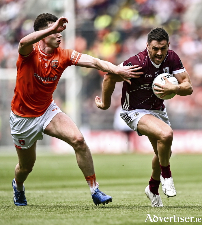 Shane Walsh of Galway in action against Ben Crealey of Armagh during the GAA Football All-Ireland Senior Championship Final match between Armagh and Galway at Croke Park in Dublin. Photo: Sportsfile
