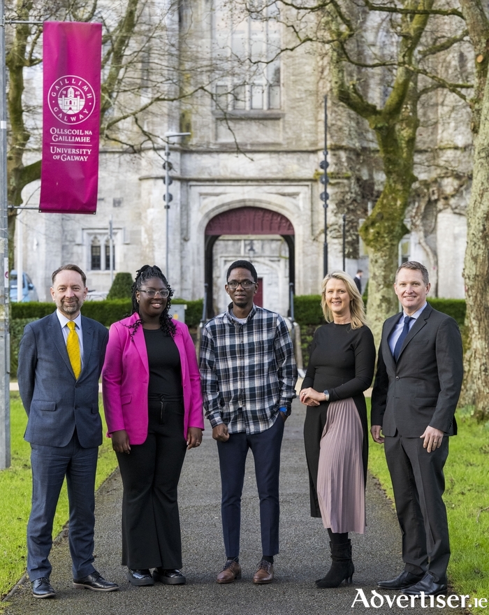 Pictured (l-r): Professor Martin Hogg, Dean of the University of Galway School of Law; Salma Smith, University of Galway law student; Mamadou Saliou Bah, University of Galway law student; Antoinette Vahey, Partner, RDJ; and JP Gilmartin, Partner-in-Charge of RDJ's Galway office. Photo: Andrew Downes