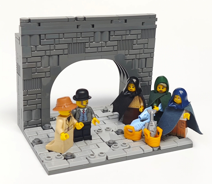 LEGO® brick model of Claddagh Fishwives at Spanish Arch. Photo by Jessica Farrell. 