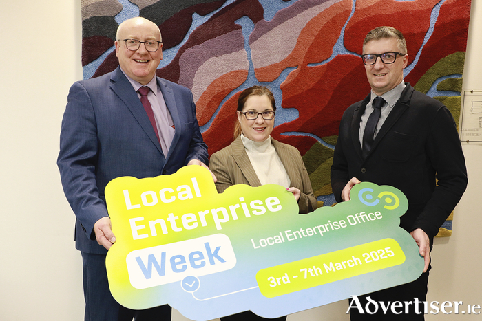 Local Enterprise Week takes place from March 3rd to 7th, and LEO Galway is planning a comprehensive programme of events for Galway businesses. Pictured: Liam Conneally, Chief Executive, Galway County Council , Caroline McDonagh Head of Enterprise at LEO Galway and Liam Hanrahan, Director of Services – Economic Development & Planning.
