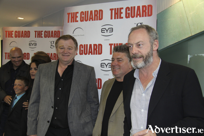 Actors Brendan Gleeson, Pat Shortt and Liam Cunningham at the premiere of 'The Guard' at The EYE Cinema in 2011