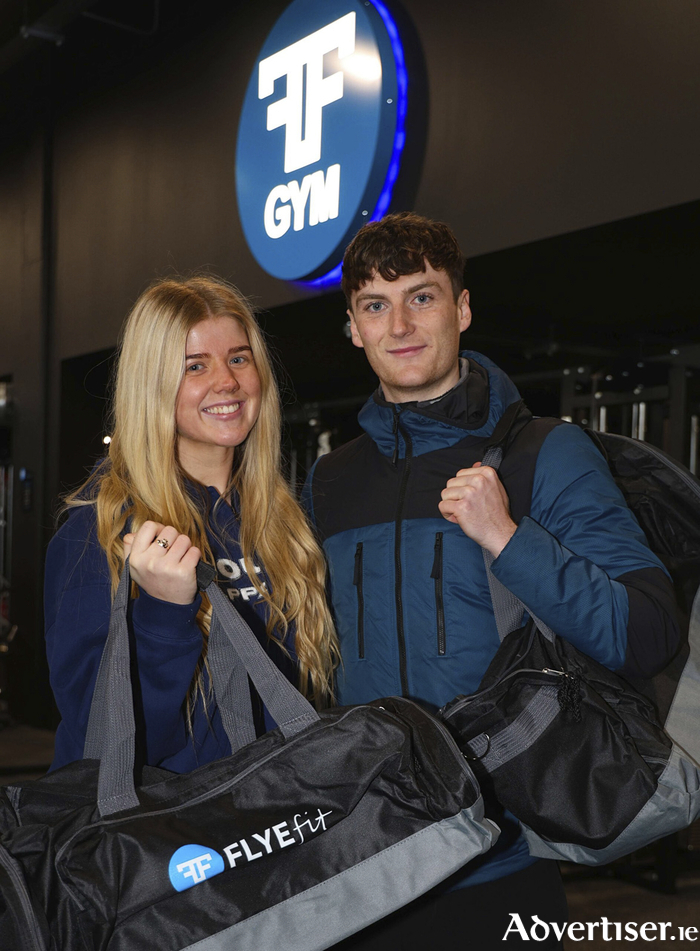 Keeva Bannon, Wellpark with Jordan Powell, Knocknacarra at the opening of FlYEfit, Wellpark Retail &amp; Leisure Park on Saturday morning. Photo: Mike Shaughnessy