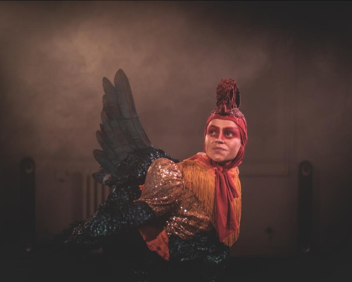 Eva O'Connor as 'Don' the chicken, a feathered ketamine fiend, yet magnificent actor