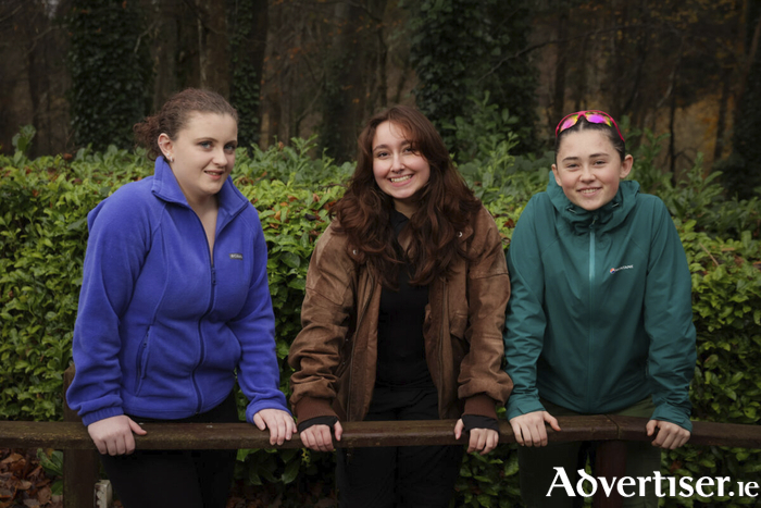 Pictured at the launch were inaugural scholars Áine O'Dwyer (Donegal), Mia Sibbald (Kildare), and Alex Power (Waterford). Pic: Naoise Culhane Photography