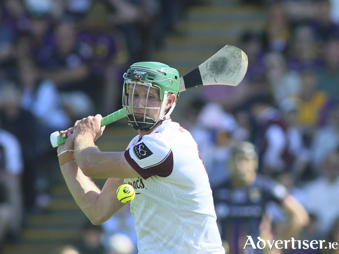 Galway's Cathal Mannion in action from the GAA Leinster Senior Hurling 
Championship game against Leinster at Pearse Stadium last Saturday. 
Photo: Mike Shaughnessy